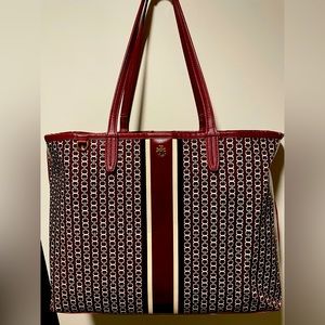 TORY BURCH GEMINI LINK TOTE Burgundy